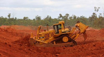 CAT dozer operating at Gulkula indigenous bauxite mine in nhulunbuy Gove